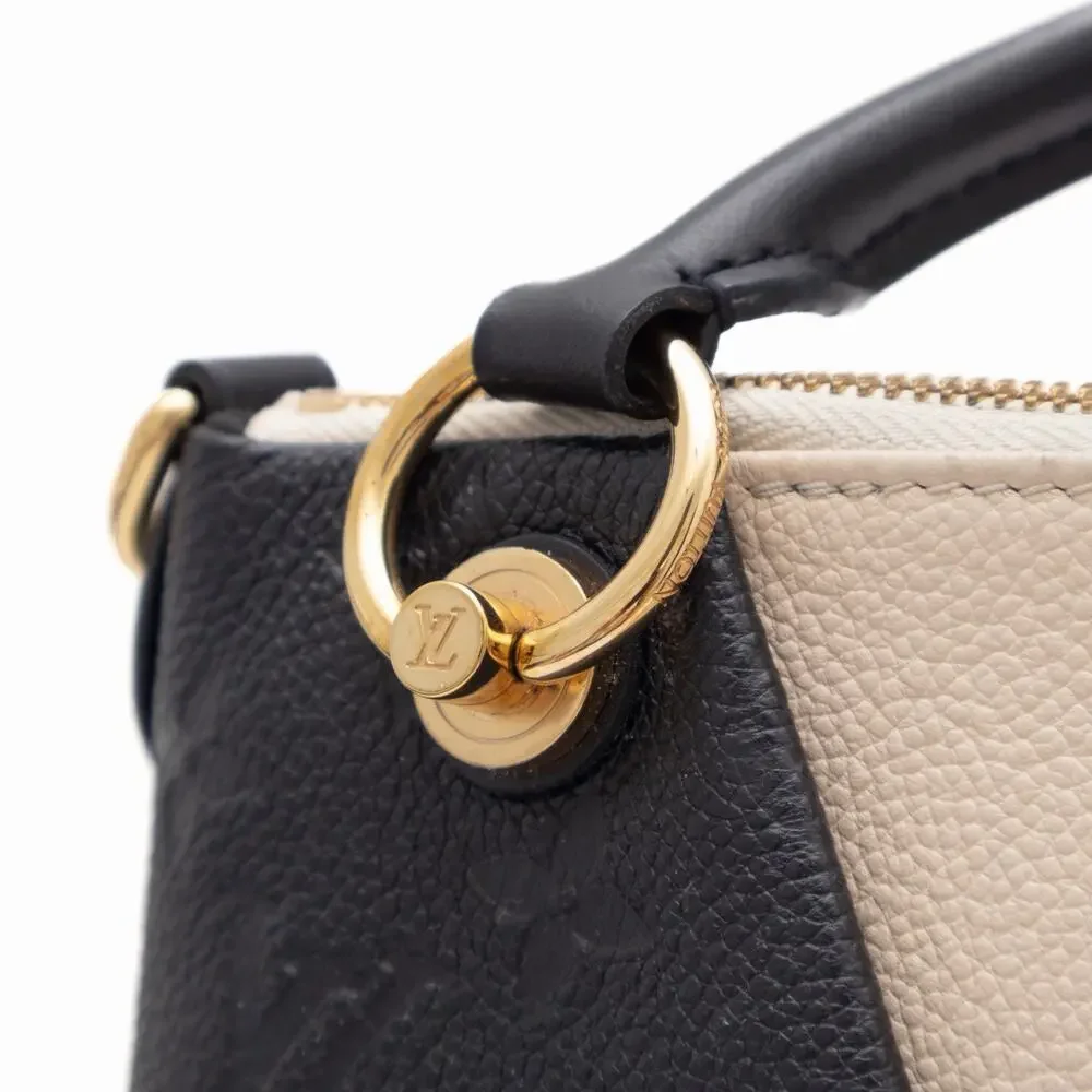 LOUIS VUITTON Empreinte V Satchel Tote BB Black Creme 2 Way Bag Purse Authentic